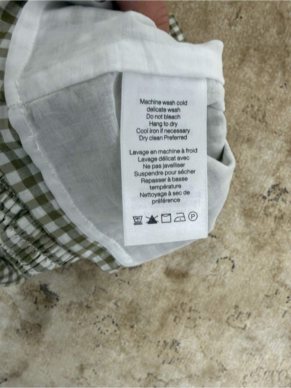 NWT-Veronica Beard Gingham Ruffle Hem Mini Skirt - Cream/Green - Picture 2 of 5